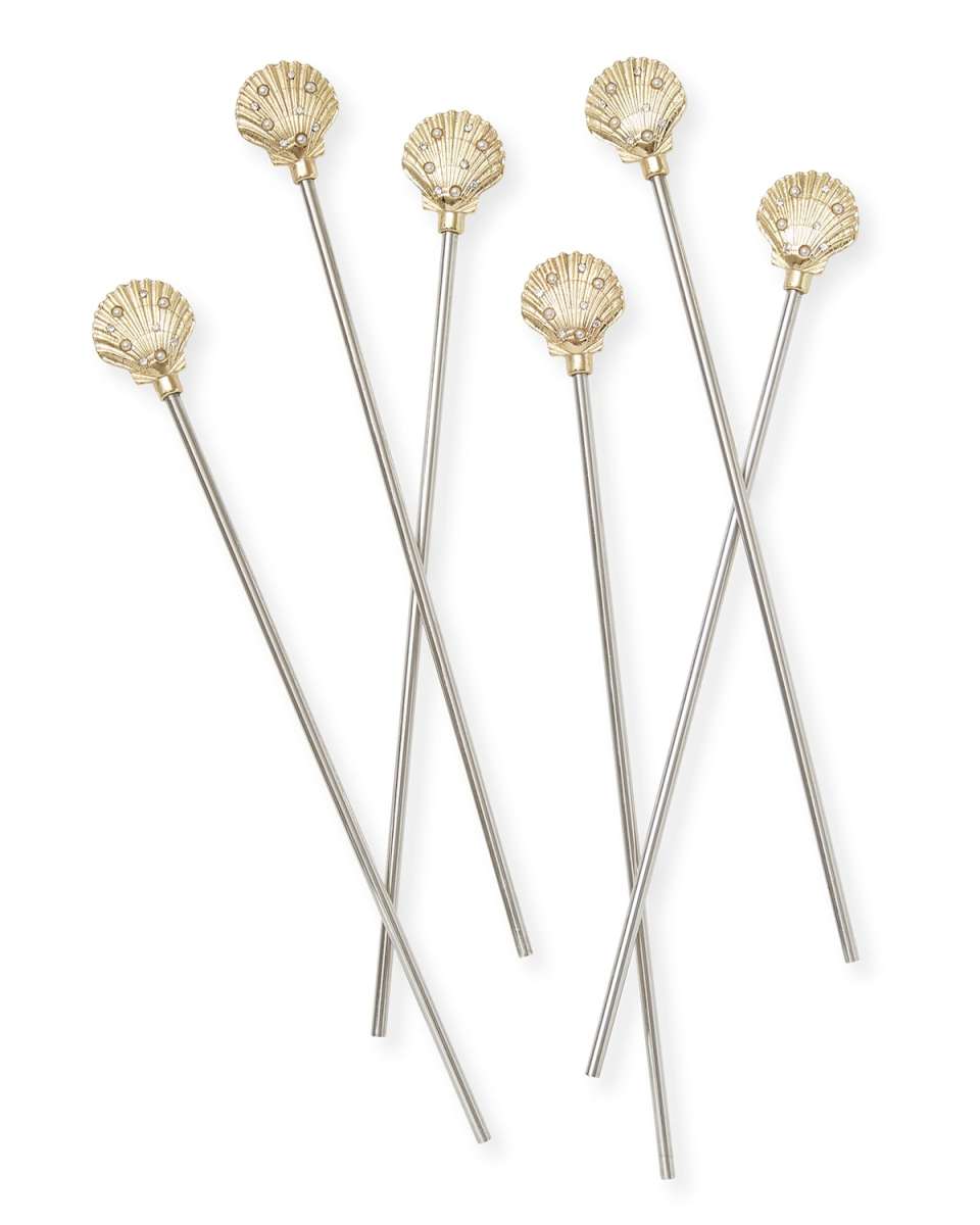 Shell Swizzle Sticks, Set of 6